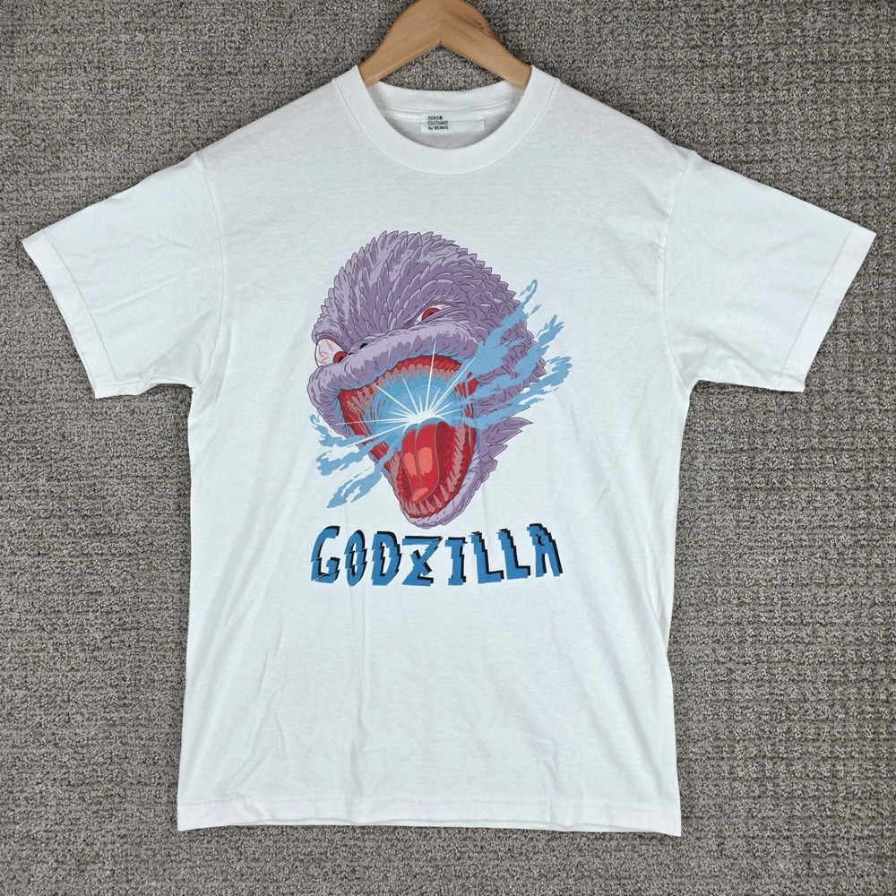 Tokyo Cultuart by Beams Godzilla Graphic Tee White Mens T-Shirt Size‎ Medium